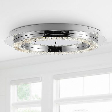 Cristal Integrated Ironcrystal Glam Led Flush Mount