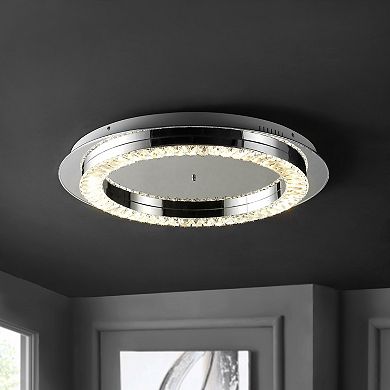Cristal Integrated Ironcrystal Glam Led Flush Mount
