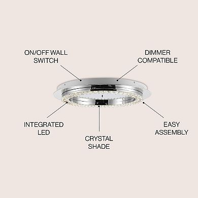 Cristal Integrated Ironcrystal Glam Led Flush Mount