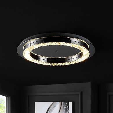 Cristal Integrated Ironcrystal Glam Led Flush Mount