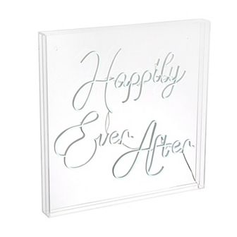 Happily Ever After Square Contemporary Glam Acrylic Box Usb Operated Led Neon Light