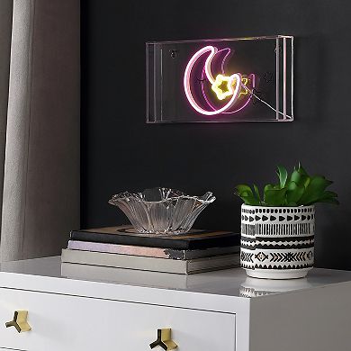 Moon Contemporary Glam Acrylic Box Usb Operated Led Neon Light