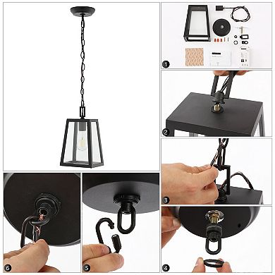 Glendale Farmhouse Industrial Iron/glass Outdoor Led Pendant