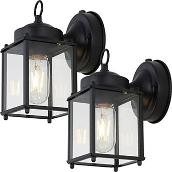 Boston Farmhouse Industrial Iron/glass Outdoor Led Sconce
