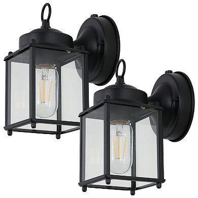 Boston Farmhouse Industrial Iron/glass Outdoor Led Sconce