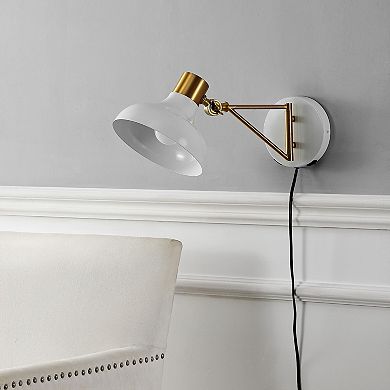 Lynn Swing Arm Modern Midcentury Iron Usb Charging Port Led Sconce