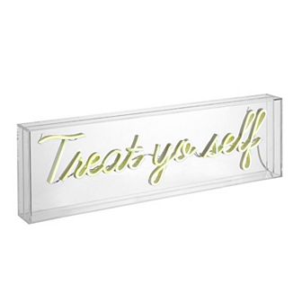 Treat Yo Self Contemporary Glam Acrylic Box Usb Operated Led Neon Light