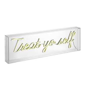 Treat Yo Self Contemporary Glam Acrylic Box Usb Operated Led Neon Light