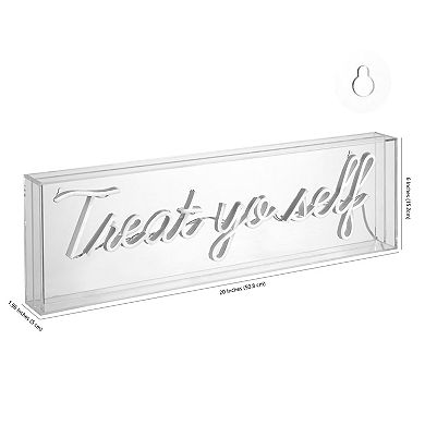 Treat Yo Self Contemporary Glam Acrylic Box Usb Operated Led Neon Light