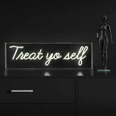 Treat Yo Self Contemporary Glam Acrylic Box Usb Operated Led Neon Light