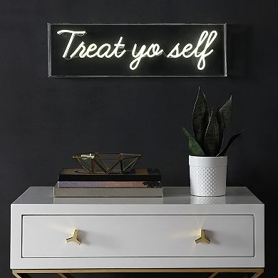 Treat Yo Self Contemporary Glam Acrylic Box Usb Operated Led Neon Light