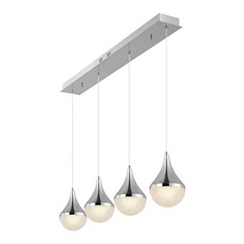 Elyse Teardrop Modern Mid Century Iron/acrylic Integrated Linear Led Pendant