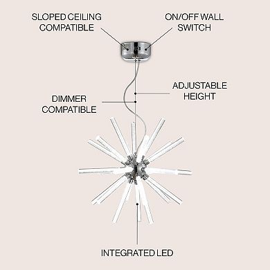 Soyuz Adjustable Integrated Led Starburst Metala/crylic Pendant