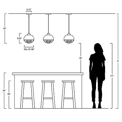 Levi Industrial Farmhouse Iron Led Pendant