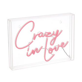 Crazy In Love Contemporary Glam Acrylic Box Usb Operated Led Neon Light