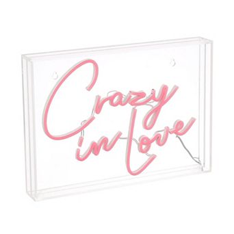Crazy In Love Contemporary Glam Acrylic Box Usb Operated Led Neon Light