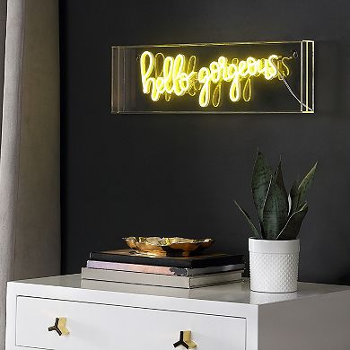 Hello Gorgerous Contemporary Glam Acrylic Box Usb Operated Led Neon Light