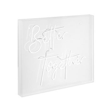Better Together Contemporary Glam Acrylic Box Usb Operated Led Neon Light