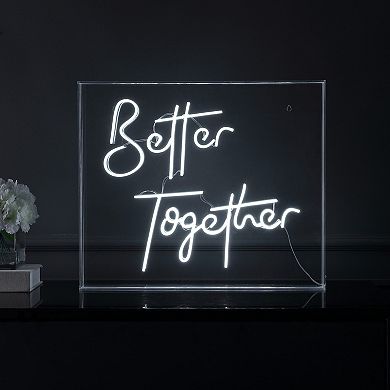 Better Together Contemporary Glam Acrylic Box Usb Operated Led Neon Light