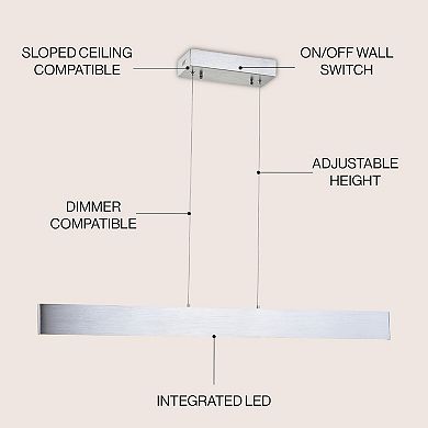 Draper Dimmable Adjustable Integrated Led Metal Linear Pendant