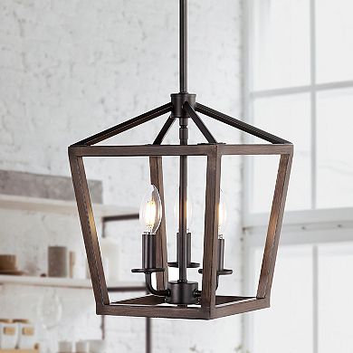 Oria Iron Farmhouse Industrial Lantern Led Pendant