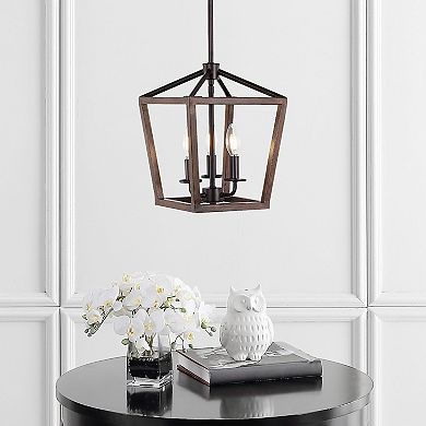 Oria Iron Farmhouse Industrial Lantern Led Pendant