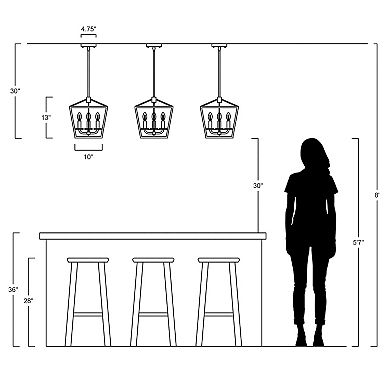 Oria Iron Farmhouse Industrial Lantern Led Pendant