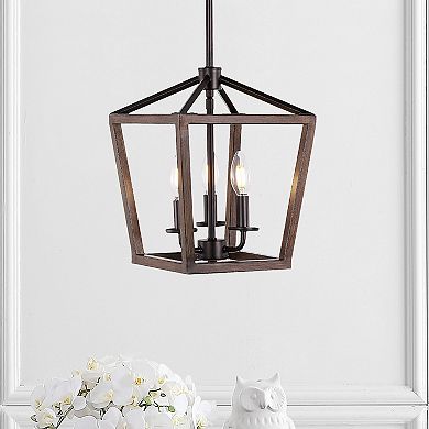 Oria Iron Farmhouse Industrial Lantern Led Pendant