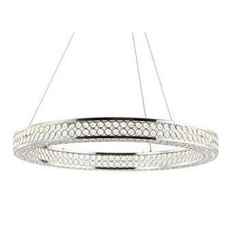 Benton Round Integrated Led Crystal/metal Pendant