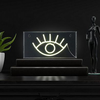 Eye Contemporary Glam Acrylic Box Usb Operated Led Neon Light