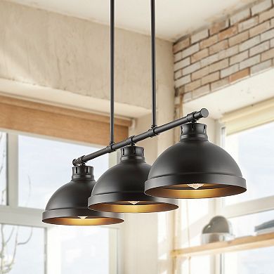 Asher Industrial Farmhouse Iron Linear Led Pendant