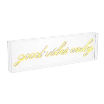 Good Vibes Only Contemporary Glam Acrylic Box Usb Operated Led Neon Light