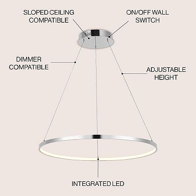 Brice Modern Contemporary Iron Integrated Led Pendant