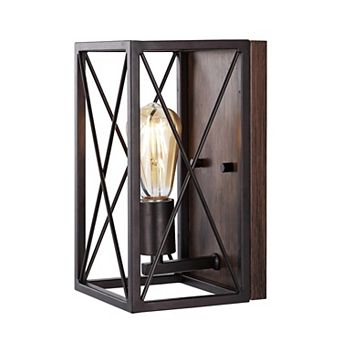 Norris X Frame Farmhouse Rustic Iron Led Sconce