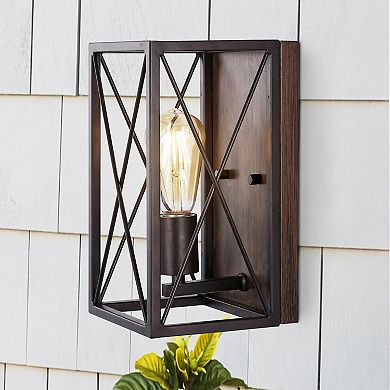 Norris X Frame Farmhouse Rustic Iron Led Sconce