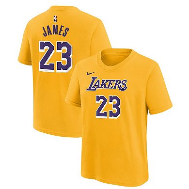 Youth LeBron James Gold Los Angeles Lakers Icon Name & Number T-Shirt