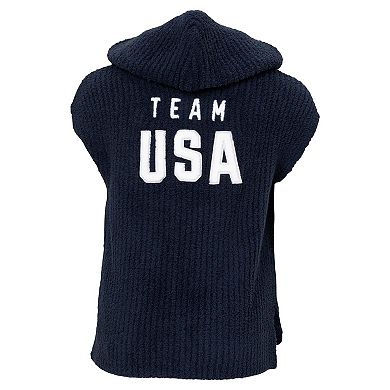 Youth ALPHA Navy Team USA Barefoot Dreams CozyChic Hooded Rib Cozy