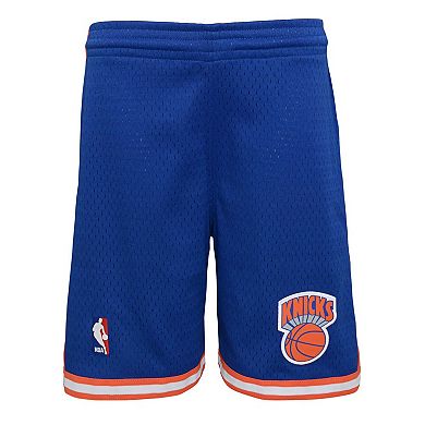 Youth Mitchell & Ness Blue New York Knicks Hardwood Classics Swingman Shorts