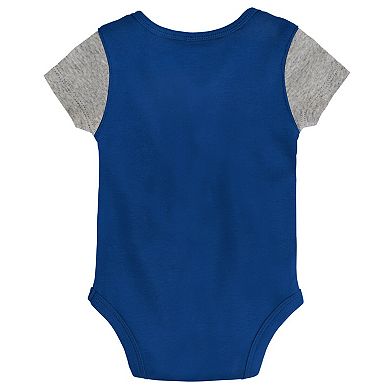 Newborn & Infant Royal/Gray Indianapolis Colts Little Champ Three-Piece Bodysuit Bib & Booties Set