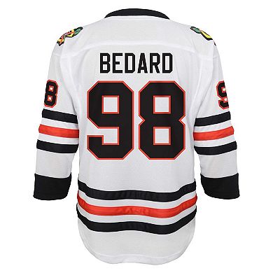 Youth Connor Bedard White Chicago Blackhawks Away Replica Player Jersey