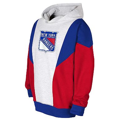 Youth Ash/Blue New York Rangers Champion League Fleece Pullover Hoodie