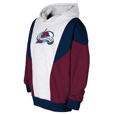 Youth Ash/Navy Colorado Avalanche Champion League Fleece Pullover Hoodie