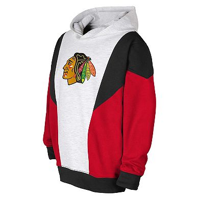 Youth Ash/Black Chicago Blackhawks Champion League Fleece Pullover Hoodie