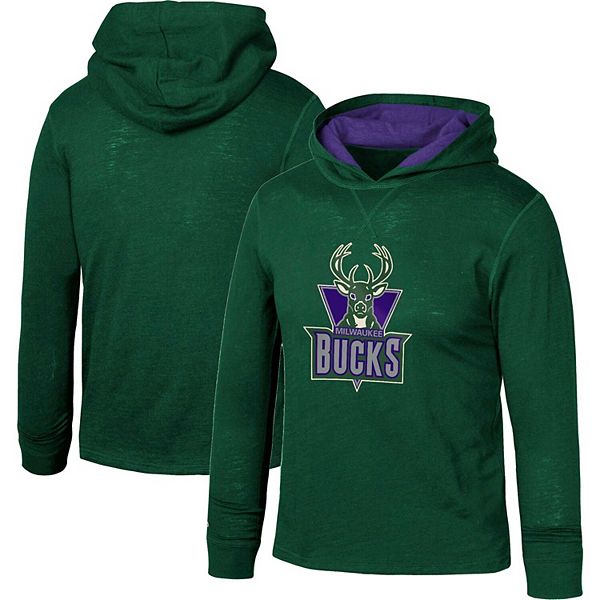 Mitchell & Ness Men's NBA Short Sleeve Split Hoody Milwaukee Bucks Hoodies