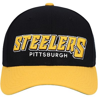 Youth Mitchell & Ness Black/Gold Pittsburgh Steelers Shredder Adjustable Hat