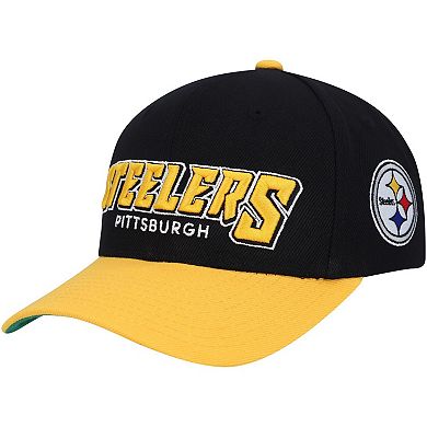 Youth Mitchell & Ness Black/Gold Pittsburgh Steelers Shredder Adjustable Hat