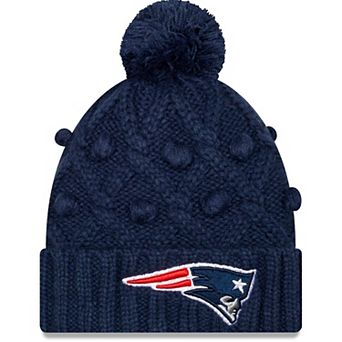 Girls Youth New Era Navy New England Patriots Toasty Cuffed Knit Hat with Pom