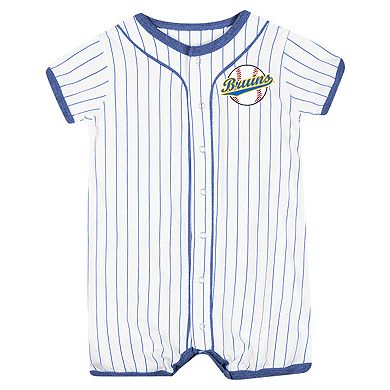 Newborn & Infant Colosseum White UCLA Bruins Pinstripe Dusty Romper