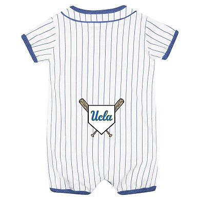 Newborn & Infant Colosseum White UCLA Bruins Pinstripe Dusty Romper
