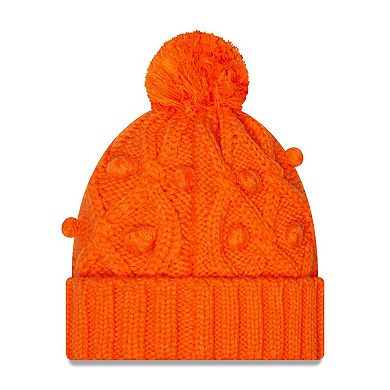 Girls Youth New Era Orange Denver Broncos Toasty Cuffed Knit Hat with Pom